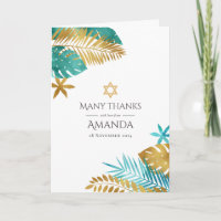 Teal e Dourada Bat Tropical Mitzvah