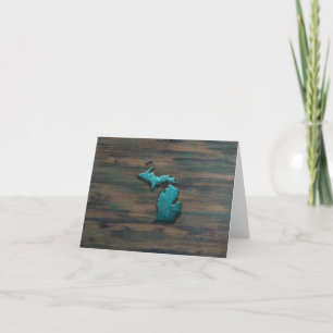 Cartão De Agradecimento Teal em forma de estado de Michigan