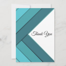 Cartão De Agradecimento Teal Geométrico e Branco