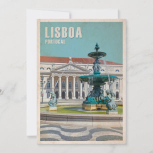 Cartão De Agradecimento Teatro Lisboa Poster de viagens D. Maria II, Portu