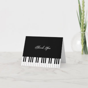 Cartão De Agradecimento Teclado de Piano Elegante Personalizado para Músic