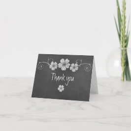 Cartão De Agradecimento Teclado De Rosas Brancas Selvagens Obrigado Nota C