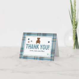 Cartão De Agradecimento Teddy Bear 1st Birthday or Baby Shower Thank you 