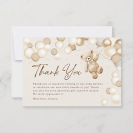 Cartão De Agradecimento Teddy Bear Baby Shower