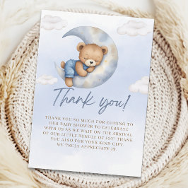 Cartão De Agradecimento  Teddy Bear Baby Shower boy