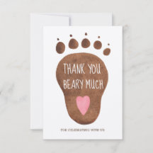 Cartão de Agradecimento Teddy Bear Beary Much Baby