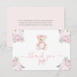Cartão De Agradecimento Teddy Bear Girl Thank You Card