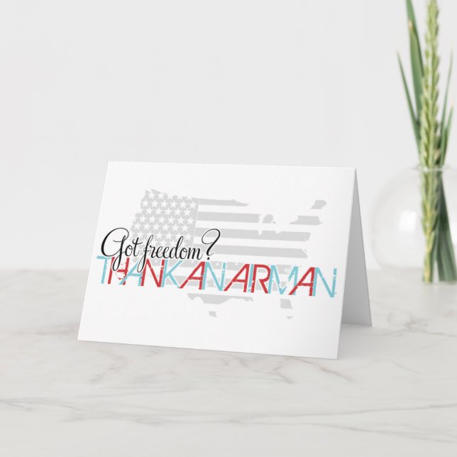 Cartão De Agradecimento Tem liberdade? Obrigado de um Airman (Frente)