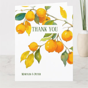 Cartão De Agradecimento tema aquarela laranja Cores brilhantes