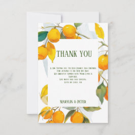 Cartão De Agradecimento tema aquarela laranja Cores brilhantes