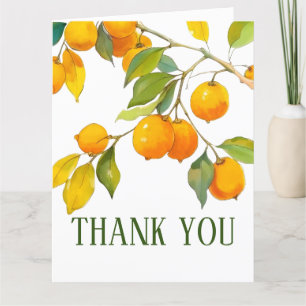 Cartão De Agradecimento tema de aquarela laranja Cores brilhantes