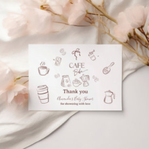 Cartão De Agradecimento Tema de Café Café Bebe Brewing Chá de Bebê