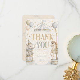 Cartão De Agradecimento Tema de carnaval retrô menino 1º aniversário