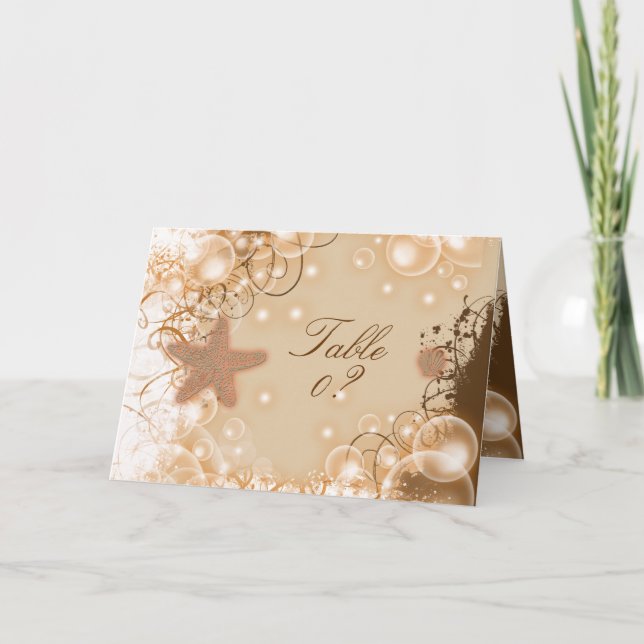 Cartão De Agradecimento Tema de casamento na praia ~ mesa com 2 lugares (Frente)