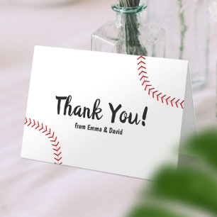 Cartão De Agradecimento Tema de Esporte Baseball Obrigado