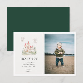 Cartão De Agradecimento Tema do Castelo do Dragão Fofo Festa de Aniversári