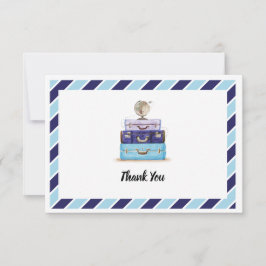 Cartão De Agradecimento Tema do Chá do Viagem Azul