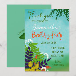 Cartão De Agradecimento Tema do Jardim de Aniversário