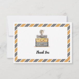 Cartão De Agradecimento Tema Obrigado Amarelo Cinza Neutro em Gênero