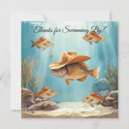 Cartão de Agradecimento Temático Fish Party Texas