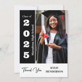 Cartão De Agradecimento Tendy Modern Graduation Photo