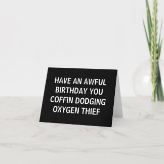CARTÃO DE AGRADECIMENTO TENHA UM ANIVERSÁRIO HORRÍVEL QUE VOCÊ COFFIN DODG