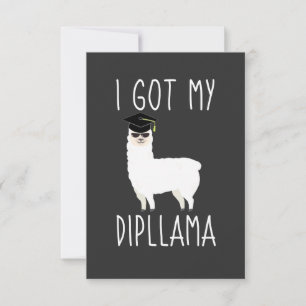 Cartão De Agradecimento Tenho Minha Graduação De Dipllama Llama Pun