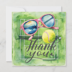 Cartão De Agradecimento Tênis Ball no Tênis Court