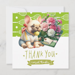 Cartão De Agradecimento Tênis Cão com Bola e presente