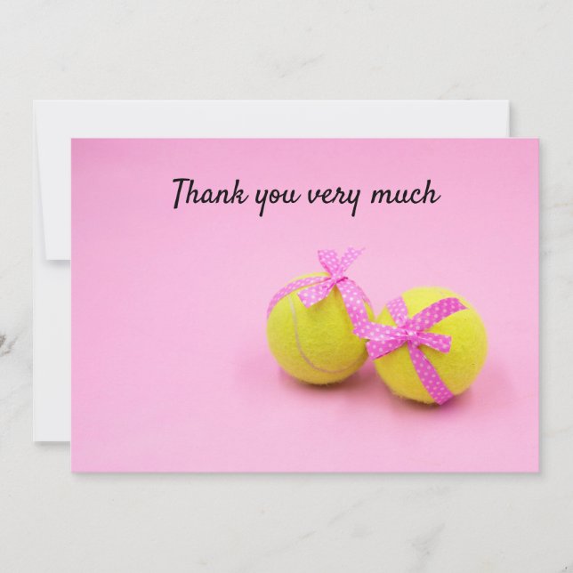 Cartão De Agradecimento Tênis com obrigado de raquete você jogador muito (Frente)