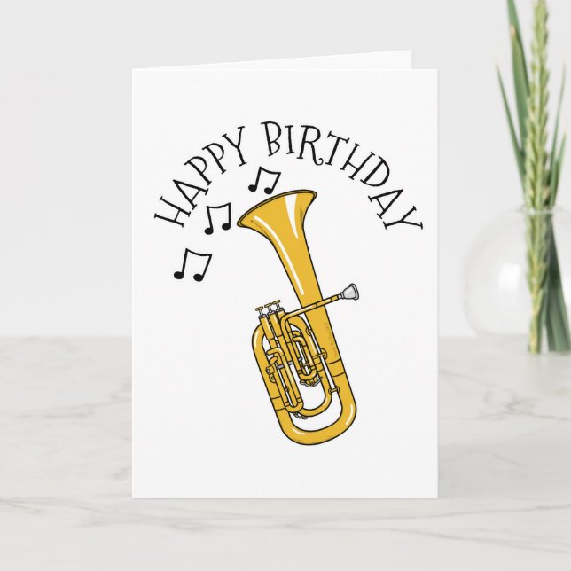 Cartão De Agradecimento Tenor Horn Birthday Card Hornist Brass Musico (Frente)