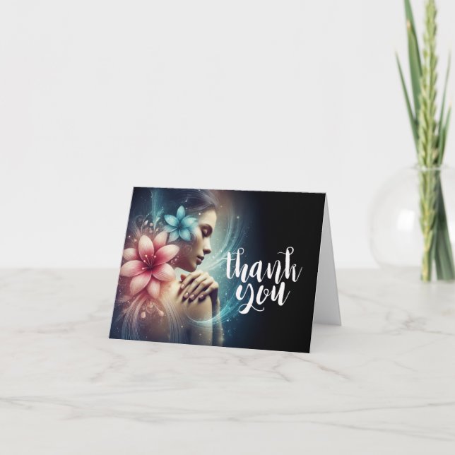 Cartão De Agradecimento Terapêutica de Massagem Terapia Mãos Energia Spa B (Frente)