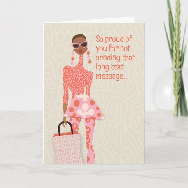 Cartão De Agradecimento Terapia "low-key" - Tão orgulhoso de você por não  (Frente)