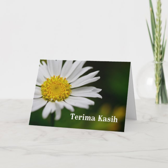 Cartão De Agradecimento Terima kasih - Obrigado em Malaio e Indonésia (Frente)