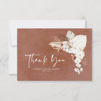 Terracota Branco Floral Boho Pequeno Obrigado
