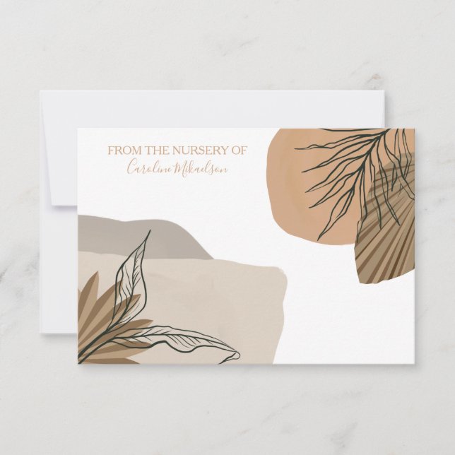 Cartão De Agradecimento Terracotta Boho Floral Pampas (Frente)