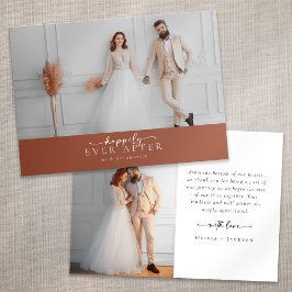 Cartão De Agradecimento Terracotta Burnt Orange Photo Wedding