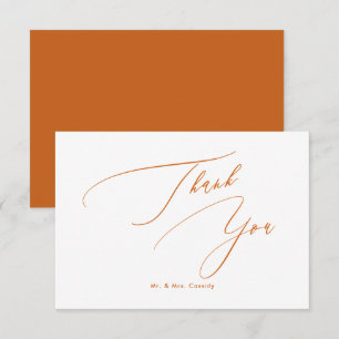 Cartão De Agradecimento Terracotta DIY cores Luxe Script Obrigado