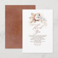 Terracotta Floral Modern Boho Obrigado