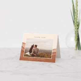 Cartão De Agradecimento Terracotta Ombre | Foto minimalista