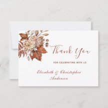 Terracotta Rust Beige Floral WedObrigado