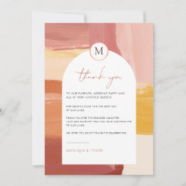 Cartão De Agradecimento Terracotta Sunrise | Mesa De Casamento Obrigado