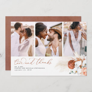 Cartão De Agradecimento Terracotta Tropical Pampas Grass Casamento Obrigad