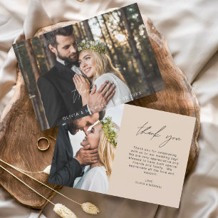 Cartão De Agradecimento Terracotta Wedding Modern Minimalista Obrigado