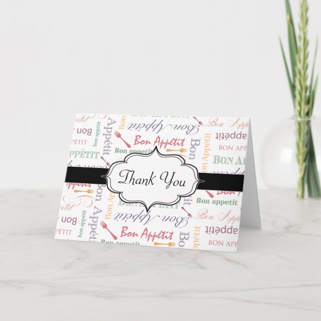 Cartão De Agradecimento Teste padrão do clássico de Appetit do Bon (Frente)