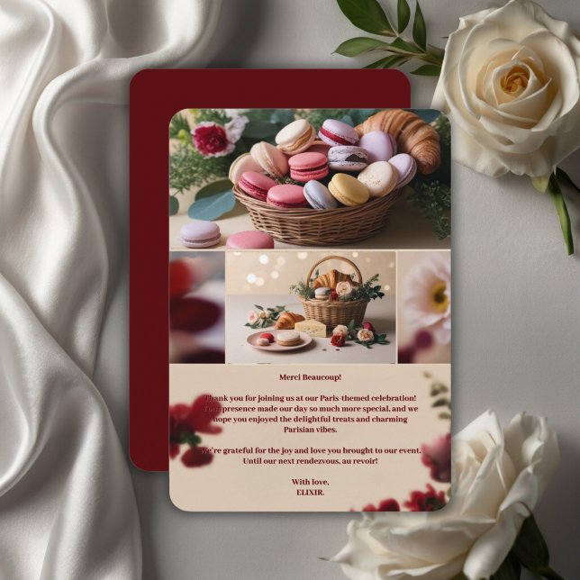 Cartão De Agradecimento Testemunha de Macaroons de Paris Patisseries (Criador carregado)