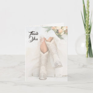 Cartão De Agradecimento Texas Bride no Chá de panela Rhinestone Boots