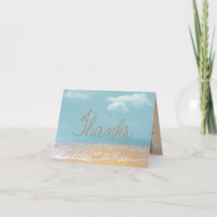 Cartão De Agradecimento Texto de OBRIGADOS de corda na praia