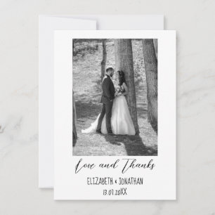 Cartão De Agradecimento Texto Elegante Simples e Casamento Fotográfico