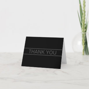 Cartão De Agradecimento Texto Personalizável Preto Moderno e Cinza Escur
